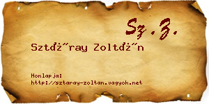 Sztáray Zoltán névjegykártya